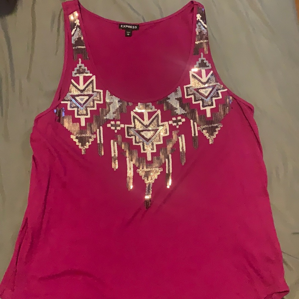 Express sz L sequin tank